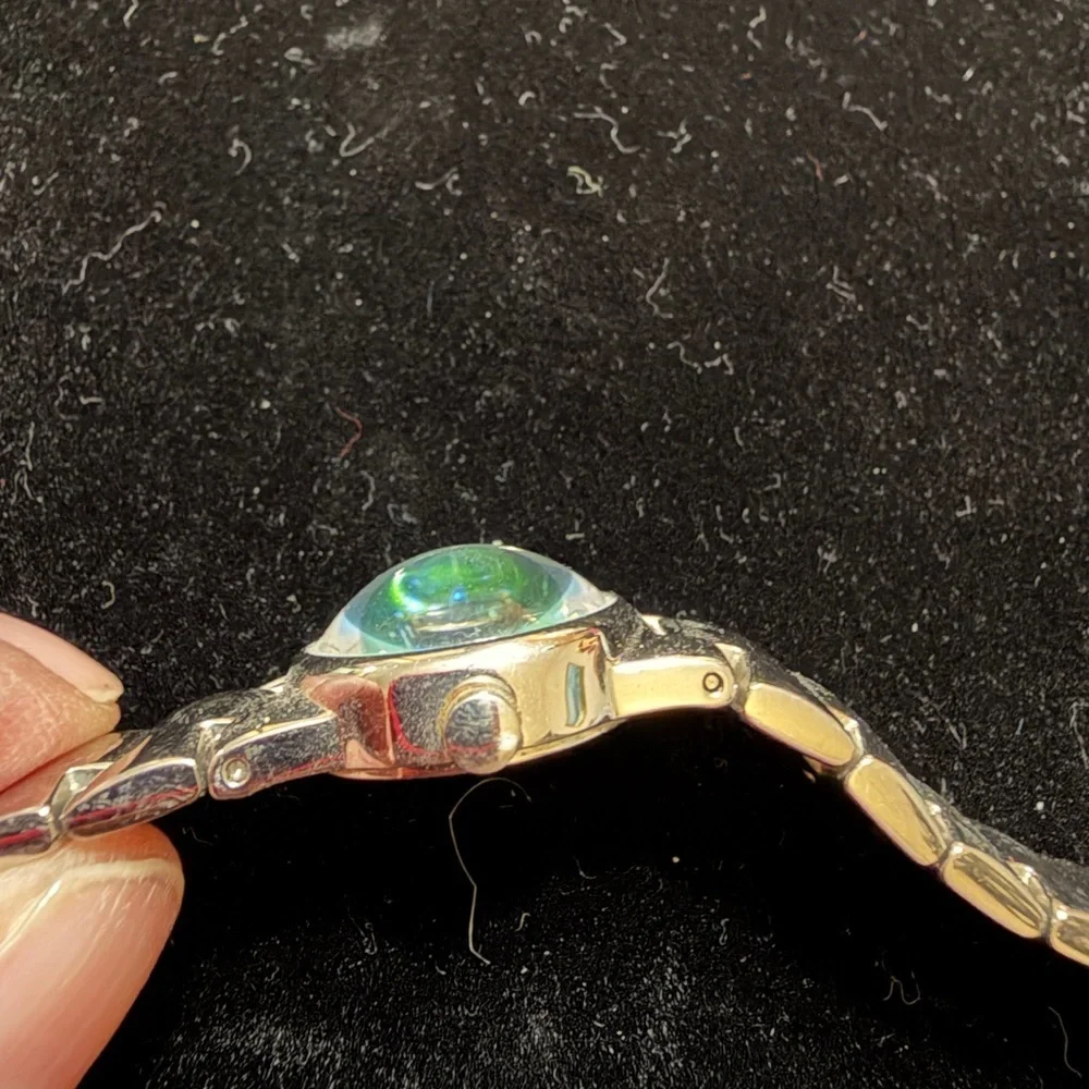 Fossil Stainless Steel Bracelet Watch – Iridescent Green Dial with Domed Crystal